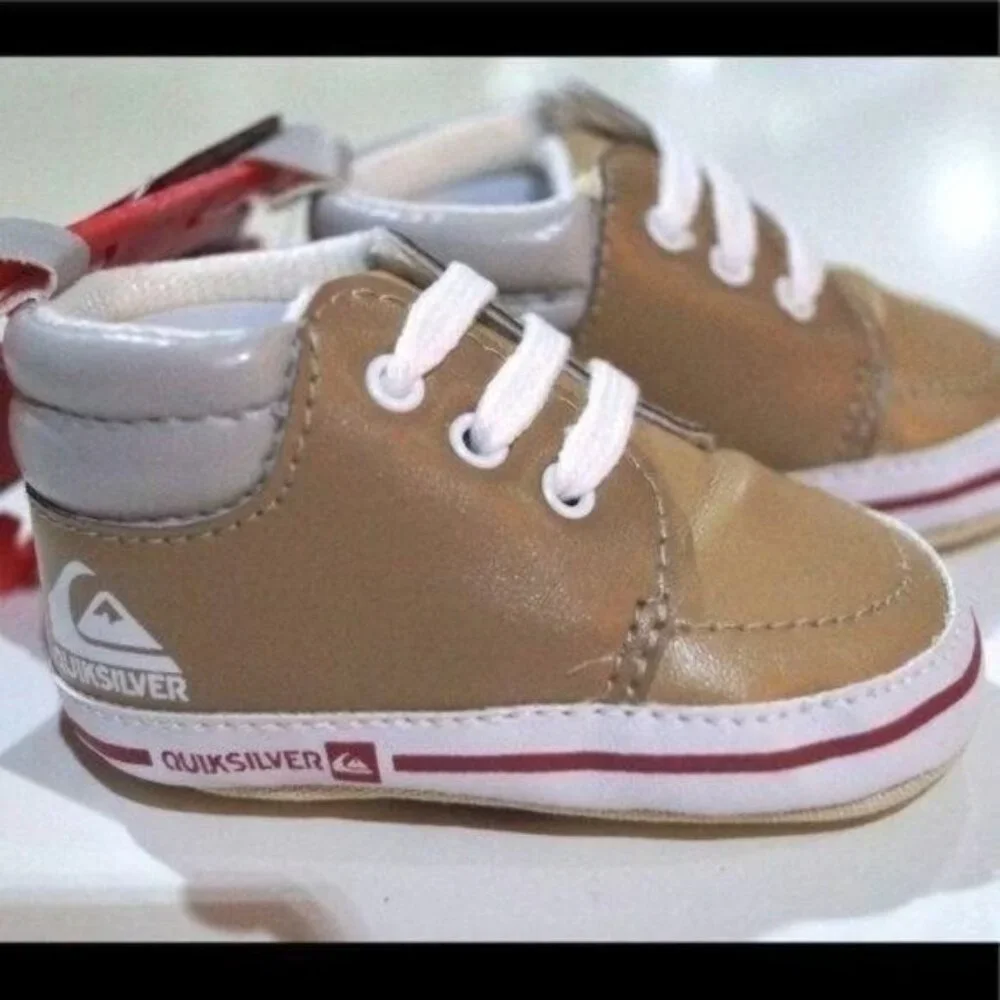 Quicksilver Tan Baby Lace Up Sneakers High Top Shoes